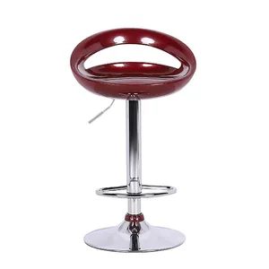 ABS Plastic Height Adjustable Kitchen Counter Height Red Bar Stools For Sale