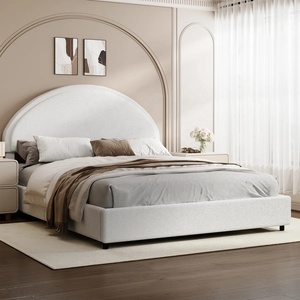 Meubles <span class=keywords><strong>de</strong></span> chambre à coucher modernes, taille Queen/King, cadre <span class=keywords><strong>de</strong></span> <span class=keywords><strong>lit</strong></span> en <span class=keywords><strong>bois</strong></span> rembourré en bouclette avec mousse haute densité et tête <span class=keywords><strong>de</strong></span> <span class=keywords><strong>lit</strong></span>, taille double - Product Image 2