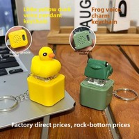 Porte-clés lumineux ABS en forme de canard/grenouille, jouet anti-stress sonore et lumineux 3-en-1 avec LED et effets sonores pour enfants