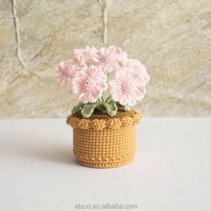 ของตกแต่งรถยนต์ ดอกไม้ถักโครเชต์ทำมือ ต้นเดซี่ในกระถาง - Product Image 5