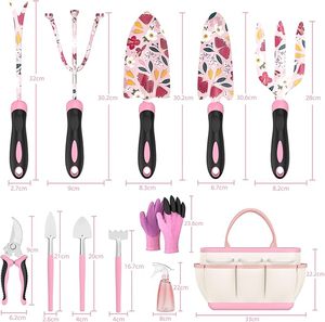 Cadeaux de jardinage pour femmes, ensemble de 12 outils de jardin avec imprimé floral pour la fête des mères, Noël, la retraite, la Saint-Valentin - Product Image 2