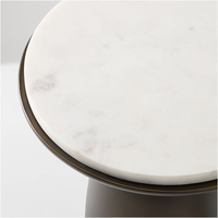 Table d'appoint noire ronde avec dessus en marbre de style moderne petite table basse pour le salon
