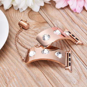 Bracelets en cuir de sport pour femmes et filles Bracelets de montre intelligente avec <span class=keywords><strong>bijoux</strong></span> en perles métalliques pour <span class=keywords><strong>Apple</strong></span> <span class=keywords><strong>Watch</strong></span> Band <span class=keywords><strong>Bracelet</strong></span> - Product Image 6