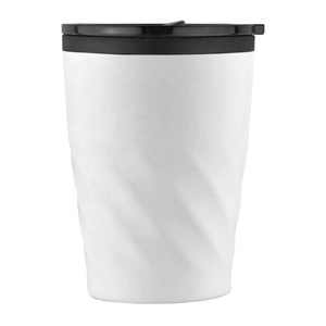 Taza Ello Twist de 350ml y 12oz al por mayor, taza de acero inoxidable 304, regalo promocional MS034, taza de doble pared con tapa de plástico negro en stock - Product Image 5