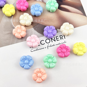 Cuentas de flores acrílicas de color sólido para hacer pulseras, mezcla aleatoria, verano 2025, origen Chaozhou, moldeado por inyección - Product Image 3