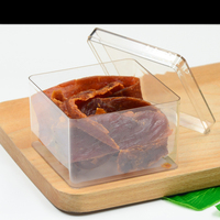 Contenant Carré Transparent en Plastique PET pour Desserts Tiramisu, Biscuits, Pâtisseries, Aliments et Fruits Secs avec Couvercle