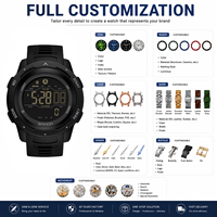 Montre de sport numérique pour homme avec logo personnalisé, podomètre, compteur de calories, étanche, résistante aux chocs, montre-bracelet LED, alarme, chronomètre, OEM ODM