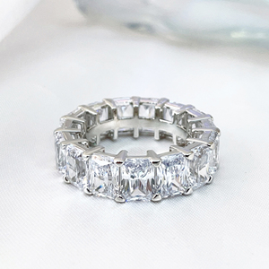 Bague de luxe plaquée or avec diamants CZ 3A pour femmes - Product Image 6