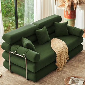Conjunto de Sala de Estar Moderno, Cómodo Sofá Cama Tipo Futón con Diseño Plegable, Sillones Reclinables de <span class=keywords><strong>2</strong></span> Plazas - Ofertas y Precios de Fábrica - Product Image 2