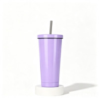 Grand gobelet isotherme en acier inoxydable 304 avec paille, tasse à café à double paroi sous vide, tasse à boisson minimaliste disponible en plusieurs couleurs