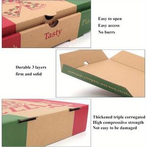 Caja de Pizza de Papel Kraft Personalizada de 7/8/10/12 Pulgadas, Caja de Embalaje para Llevar de Calidad Alimentaria, Imprimible con Logotipo - Product Image 5