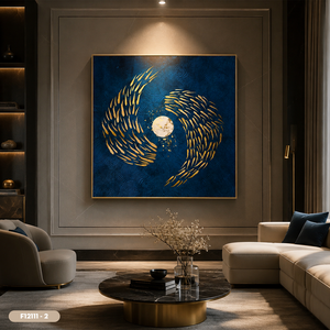 Arte Mural de Paisaje Art Deco Hecho a Mano en Vietnam con Hoja de Oro, Pintura Premium en Lámina Metálica, OEM ODM, Lujo para Cumpleaños y Hogar - Product Image 6