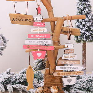 TC fournitures de décoration d'arbre de noël père noël bonhomme de neige arbre de noël suspendu peint lettre pendentif pour fête décorations pour la maison - Product Image 3