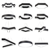 Lustre suspendu LED moderne européen pour bureau, 30W 72W 90W 140W, en fer et plastique, 3000K/4000K/6500K