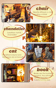 Regalo de Halloween, Rompecabezas 3D de Madera para Armar, Librería Mágica, Modelo Arquitectónico, Decoración Creativa para el Hogar, Juguetes para Aliviar el Estrés, Único - Product Image 6