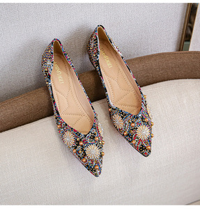 Scarpe Estive da Donna 2024, Nuova Stampa Metallica con Diamanti, Punta Appuntita, Suola Piatta, Taglie Grandi 41-43 - Product Image 6