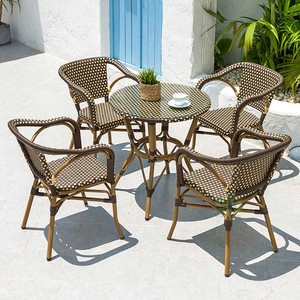 (E1040) Italiano francés restaurante al aire libre ratán <span class=keywords><strong>Bistro</strong></span> sillas de comedor con brazos - Product Image 5