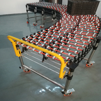 Convoyeur à rouleaux télescopique robuste à flux gravitaire, structure en acier, rouleaux en PVC, vitesse réglable, garantie 1 an, pour camions porte-conteneurs