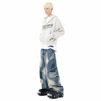 Jeans amples Y2K pour hommes, coupe large, en denim avec coutures courbées contrastées, pour marques DTC, faible MOQ 30 pièces, OEM