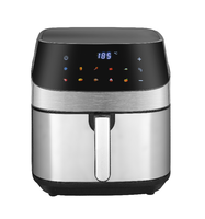 Nueva Freidora de Aire Digital Eléctrica Cuadrada de Acero Inoxidable de 8L Personalizada, Superficie Antiadherente Sin Aceite, Protección Contra Sobrecalentamiento, 12 Programas Preestablecidos