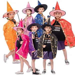 Kinder Halloween Kostüme Pentagramm Magier Zauberer Kostüm Kinder Halloween Cosplay Umhang Bühne Performance Party Kleidung