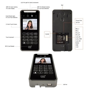 Machine de pointage de présence 2,8 pouces avec reconnaissance faciale IA pour bureau, clavier et système de contrôle d'accès de sécurité RFID Wiegand - Product Image 4
