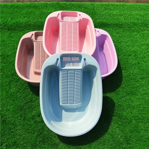 Bac à linge en plastique avec évier intégré, grand bac rectangulaire profond pour usage domestique - Product Image 1
