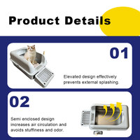 Litière carrée en métal pour chat Boîte à litière pour chat en acier inoxydable extra-large avec coussin de contrôle pour chat