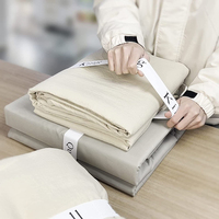 Organisateur et rangement de draps de lit pour maisons Bandes élastiques d'étiquettes Organisateurs pour placard à linge de lit pliable, taie d'oreiller, couette