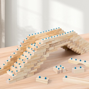 Nouveauté, <span class=keywords><strong>jeu</strong></span> de construction en bois DIY, petit architecte, blocs de construction en bois naturel, jouet de construction sûr pour les petits, jouets d'empilage multiples - Product Image 3