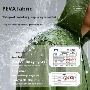 PEVA Disposable Adult Thickened Waterproof One-piece <strong>Raincoat</strong> for Portable Outdoor Hiking Travel - Product Image 4
