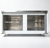 Table de préparation réfrigérée avec ventilateur de refroidissement, 2 portes, 8 bacs, en acier inoxydable 304, pour restaurant et cuisine commerciale