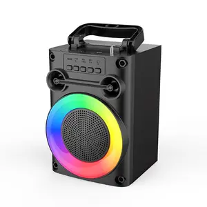 ZQS1455 OEM 4-дюймовый портативный Bluetooth динамик RGB Светодиодное освещение 8 Вт Источник питания переменного тока наружного использования бас-звук беспроводной Airplay