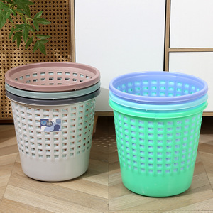 Cestas de basura apilables de plástico hueco de 4L, forma circular, para almacenamiento en dormitorios y habitaciones. - Product Image 1