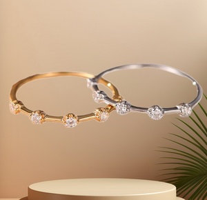 UM Jewelry Women's <b>Adjustable</b> <b>Ring</b> Minimalist Fashion Jewelry Thin Row Zircon Plated for Wedding Engagement - Product Image 3