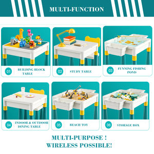 LELE BROTHER Indoor Outdoor Toys Multifunction Activity Playing Desk Children Educational <strong>Building</strong> Brick <strong>Table</strong> - Product Image 4