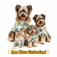 Chemise Hawaïenne Personnalisée pour Chien, Vêtement Tropicale à Imprimé Girafe, 1 Pièce Personnalisable, Vêtements d'Été pour Chiens