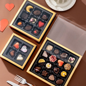 Boîtes en papier de luxe écologiques pour la Saint-Valentin, 4/9/16 pièces, pour cadeaux, chocolats, bonbons, biscuits, noix, en-cas, emballages alimentaires, design personnalisé - Product Image 2