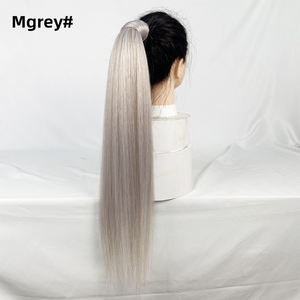 Extensiones de Cola de Caballo Sintética Rubia de 24-26 Pulgadas <span class=keywords><strong>con</strong></span> Sensación Natural y Elástico - Product Image 6