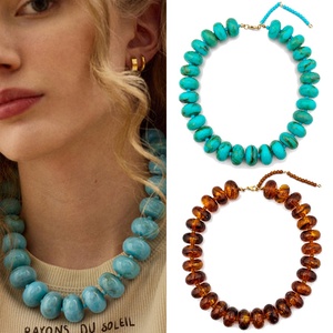 Collar <span class=keywords><strong>de</strong></span> Cuentas Hecho a Mano con Resina Acrílica Colorida, Estilo Bohemio, Moda 2026, <span class=keywords><strong>para</strong></span> Mujer, Joyería <span class=keywords><strong>para</strong></span> Vacaciones <span class=keywords><strong>de</strong></span> Verano en la Playa - Product Image 1