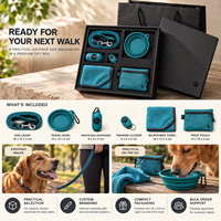 Ensemble cadeau compact pour promenade d'animaux avec logo personnalisé, laisse, gamelle, serviette, pochette – Cadeaux promotionnels pour clubs canins, fournisseur OEM ODM, commandes en gros