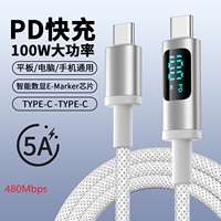 2m 100w Affichage numérique Type c Câble de charge USB 480Mbps en stock