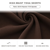 Shorts de cycliste côtelés taille haute pour femme, effet ventre plat, compression et mise en forme, en tricot polyester élasthanne, pour Yoga et Pilates, OEM ODM Vente en gros