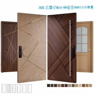 Puerta Pivotante de Entrada de Madera Sólida de Lujo Estilo Americano con Cerradura Multipunto Antirrobo para Sala de Estar y Entrada Principal - Product Image 3