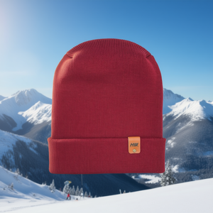 Gorro deportivo Hw con puño, color marrón quemado, acrílico premium, hecho en EE. UU., para accesorios de deportes de invierno. - Product Image 2