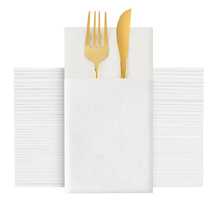 Vente chaude Serviettes en papier Airlaid personnalisées 1 plis imprimées jetables blanches pour la restauration