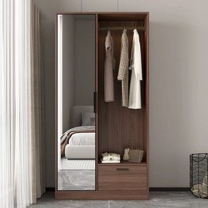 Modern Foldable Bedroom Melamine Wood <strong>Panel</strong> MDF Furniture Closet Cabinet Hinged <strong>Door</strong> <strong>Wardrobe</strong> for Hospital School Use - Product Image 1