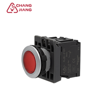 Serie CJK 22mm Marco de mosaico plano negro Interruptor de botón eléctrico montado al ras IP65 Plástico LED 1NO 1NC Control industrial