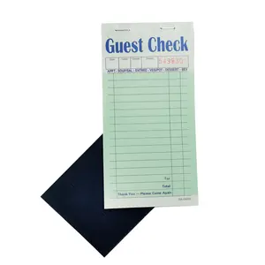 YM-G6000 two pieces carbon sheets green color restaurant docket books Guest Checks Waiter Pads order book