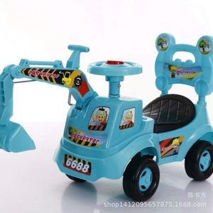 Children's Ride On Excavator Toy Car Yellow Plastic Four Wheel Construction Vehicle For Kids 6688 - Product Image 2